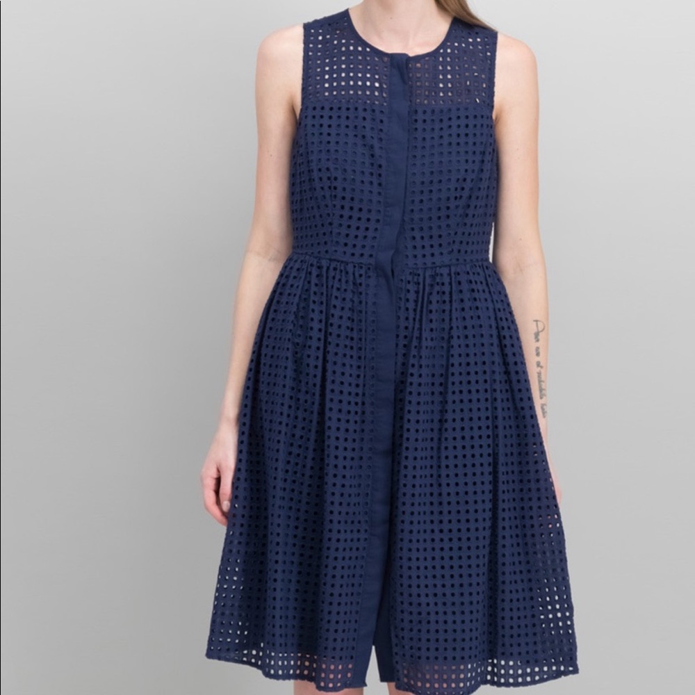 Navy eyelet summer dress